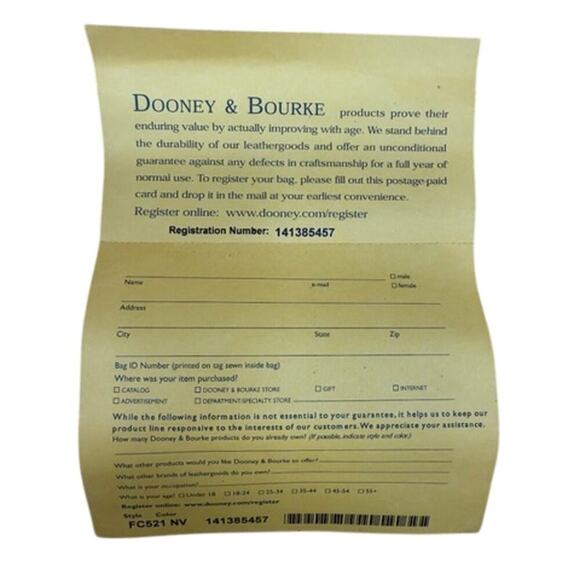 Dooney & Bourke Navy Chevron Tote w/ Pouch Canvas Leather Trim NWT Excellent - Picture 12 of 12